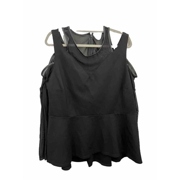 REBEL Wilson X Angels Blouse Sheer Cold Shoulder Black Women 2X - Picture 1 of 12